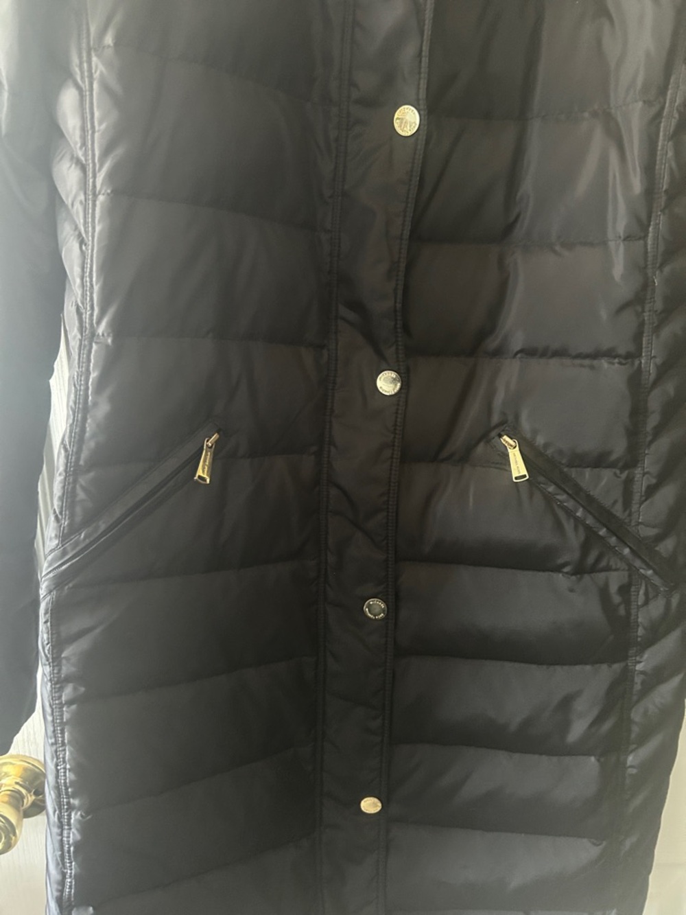 MICHAEL Michael Kors Black Quilted Long Puffer Coat - Picture 4 of 5